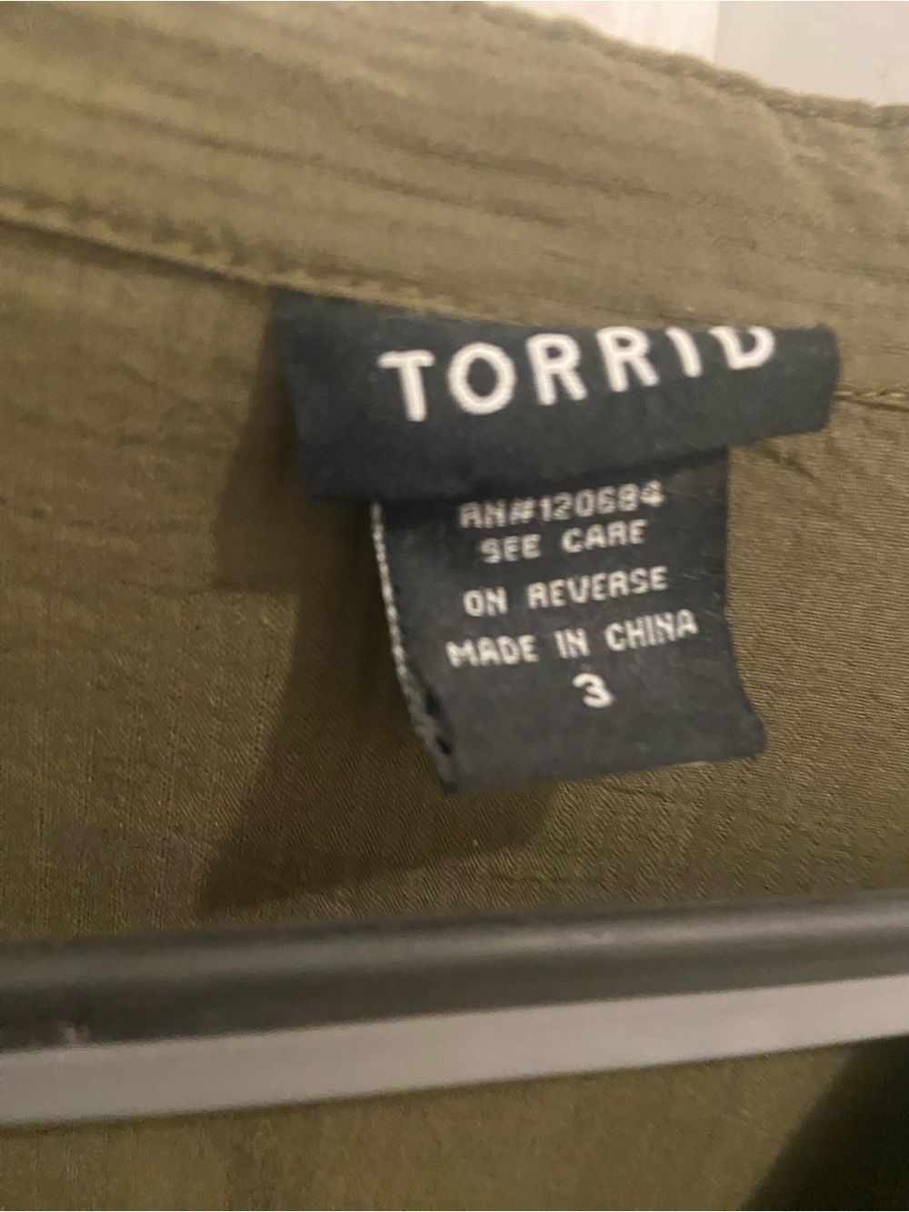 Torrid 3 3x Military Lightweight Shirt - Picture 3 of 5